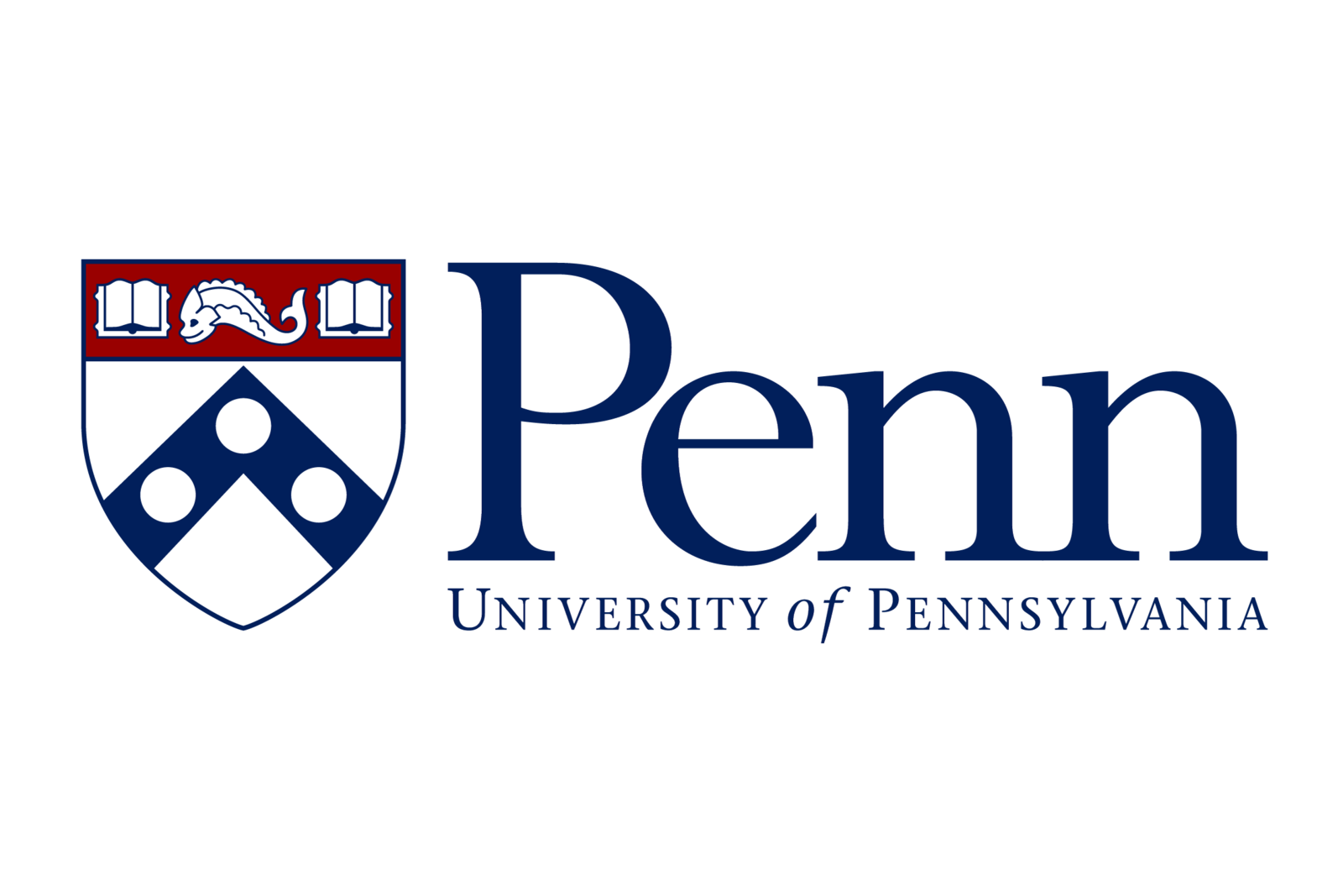 University of Pennsylvania logo featuring a shield with open books and a dolphin, next to the text 'Penn University of Pennsylvania'.
