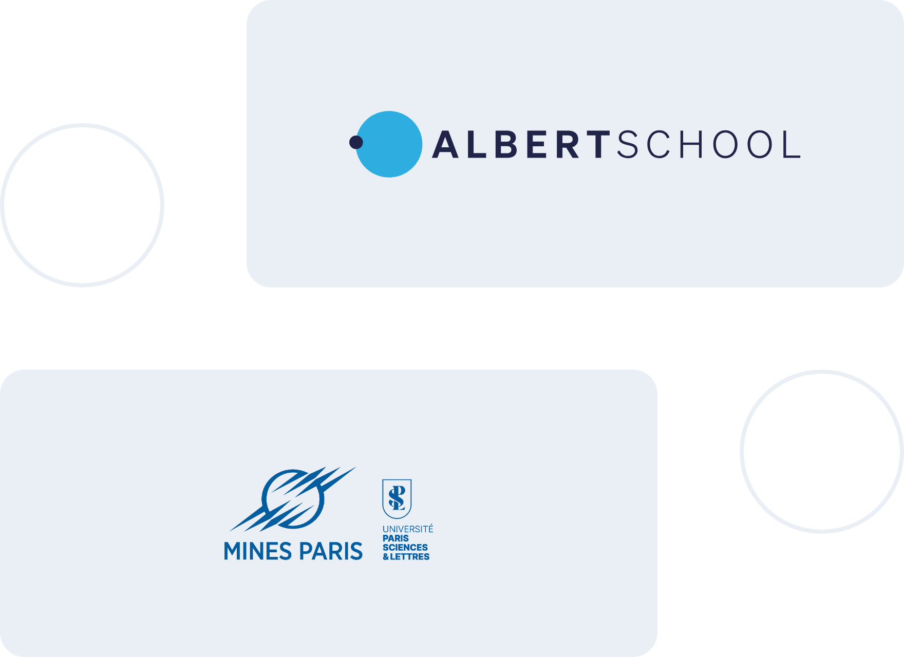 Albert School and Mines Paris – PSL logos