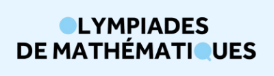 Logo text saying Olympiades de Mathématiques with blue speech bubble icons replacing the letter O.