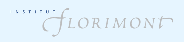 Logo of Institut Florimont with stylized grey text on a light blue background.