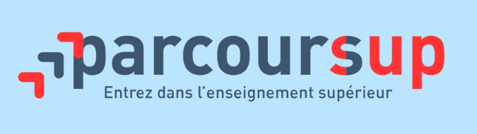 Parcoursup logo with the text 'Entrez dans l'enseignement supérieur' on a light blue background.